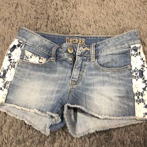 embroidered denim shorts